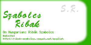 szabolcs ribak business card